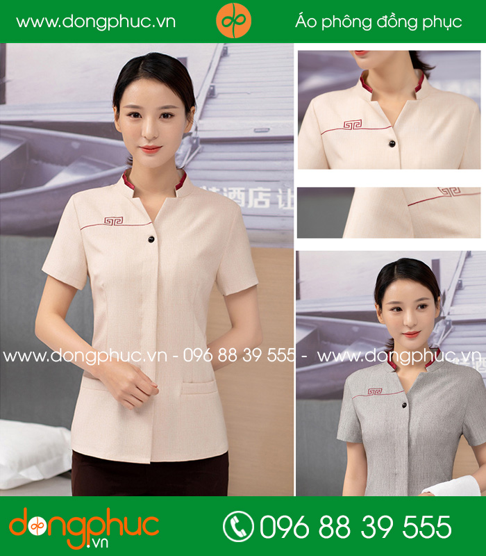 Đồng phục vệ sinh màu hồng đào